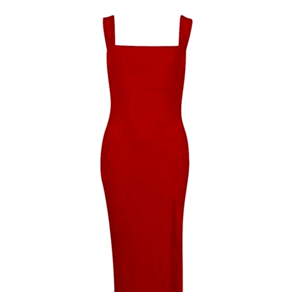 NWT boohoo berry red body con maxi dress U.S. 12